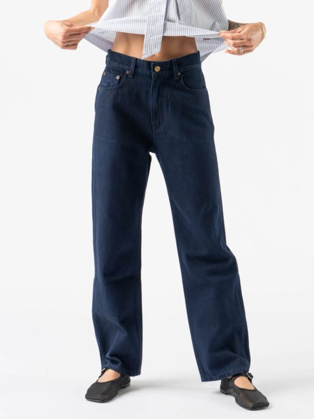 Dark indigo B Sides Plein Relaxed straight-leg jeans